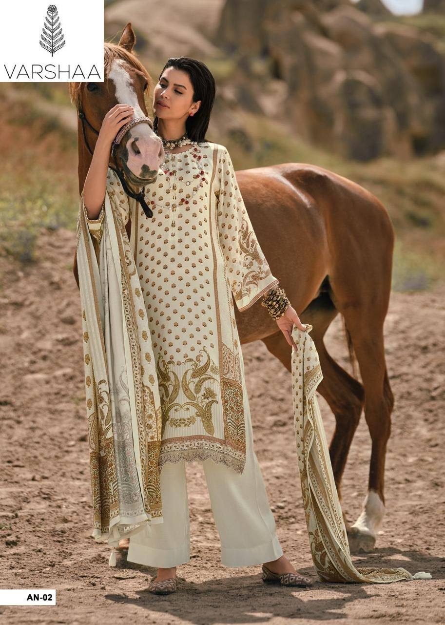 Ananya Varshaa Muslin Pant Style Suits Exporter