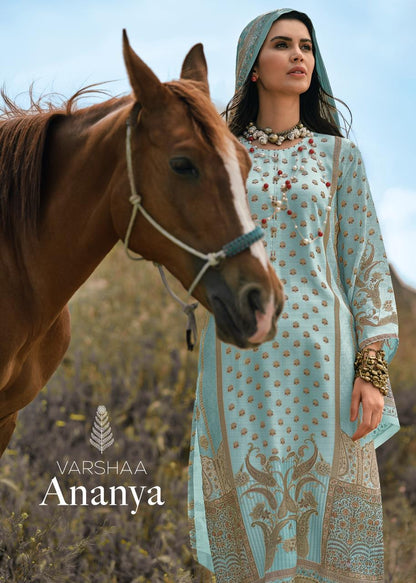 Ananya Varshaa Muslin Pant Style Suits Exporter