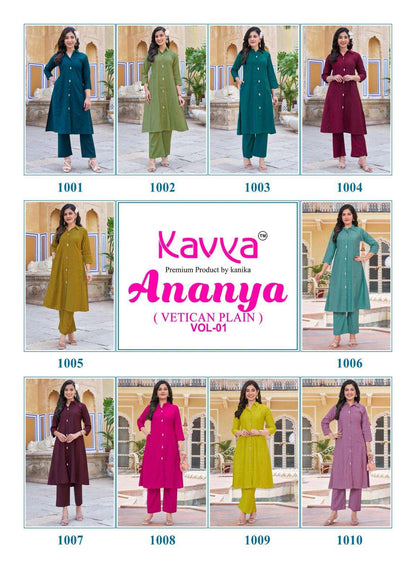 Ananya Vol 1 Kavya Vatican Co Ord Set Wholesaler Gujarat