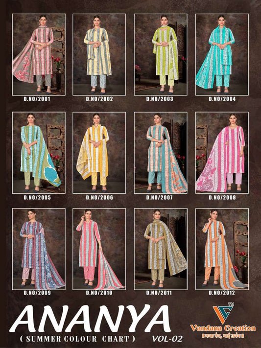 Ananya Vol 2 Vandana Creation Cotton Pant Style Suits Wholesale Price