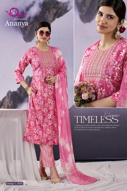 Ananya Vol 3 Devi Capsule Rayon Readymade Pant Style Suits Exporter India