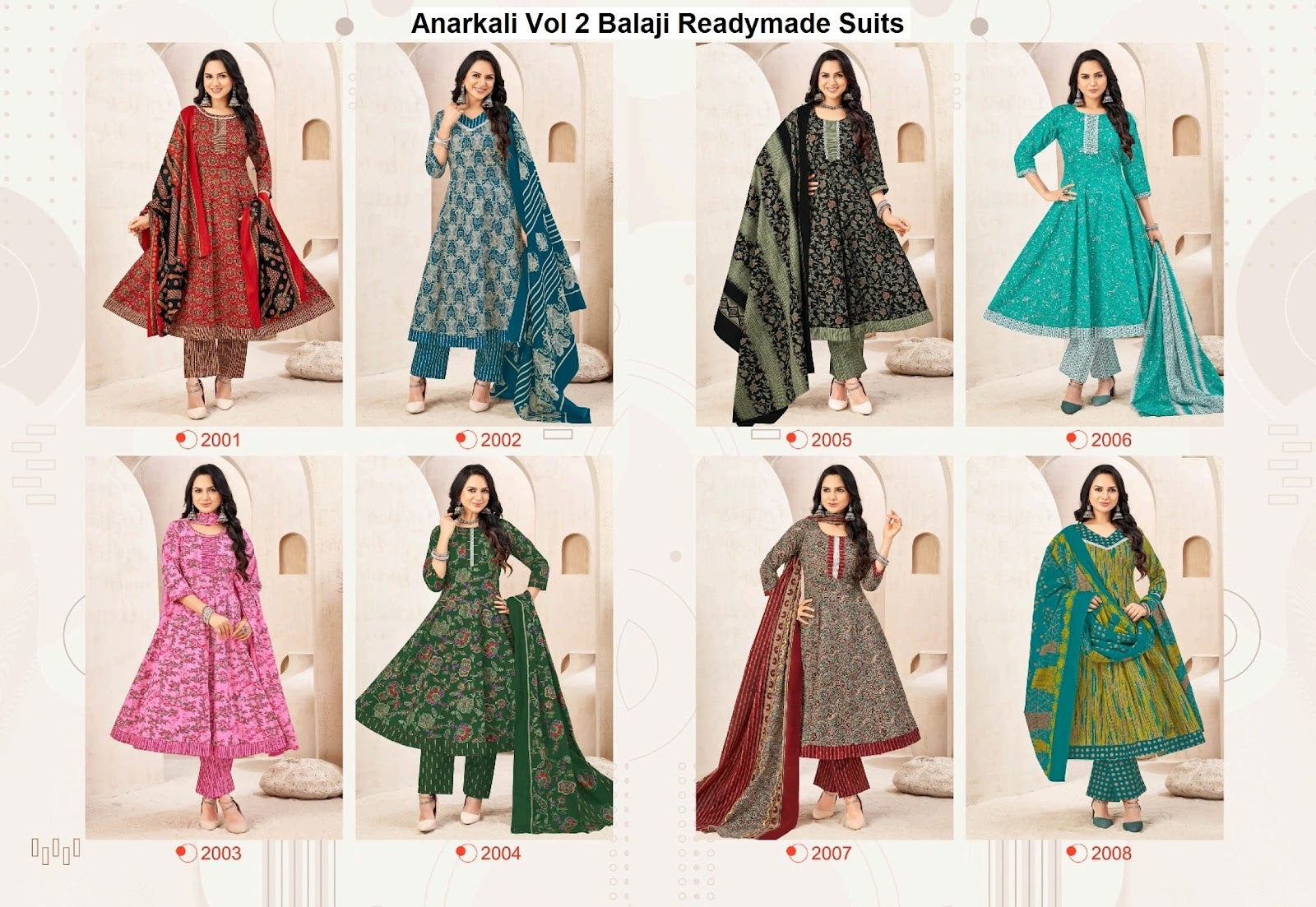 Anarkali Vol 2 Balaji Readymade Suits Wholesaler Ahmedabad