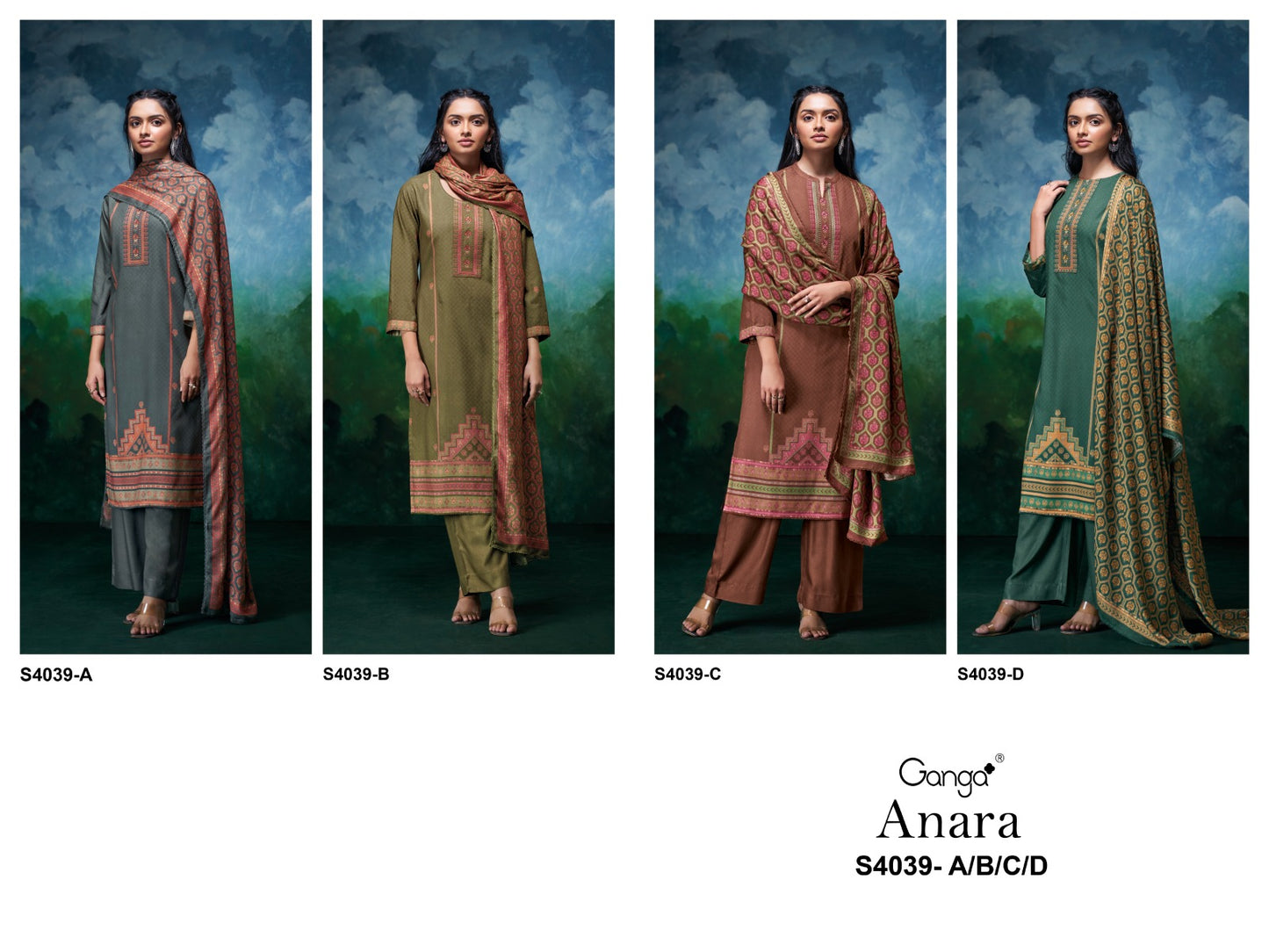 Anara 4039 Ganga Pashmina Suits Supplier Gujarat