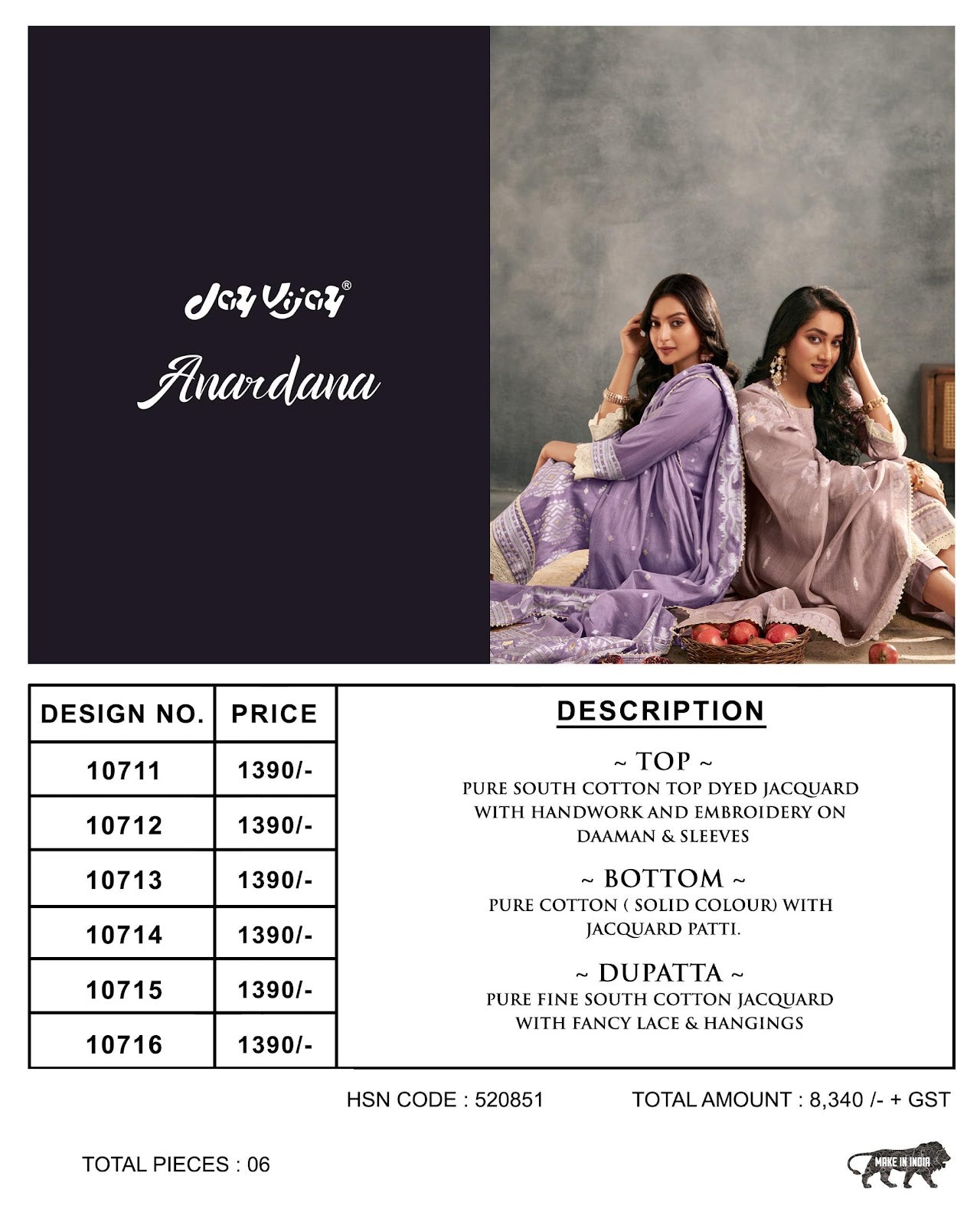 Anardana Jay Vijay Cotton Pant Style Suits Manufacturer Gujarat