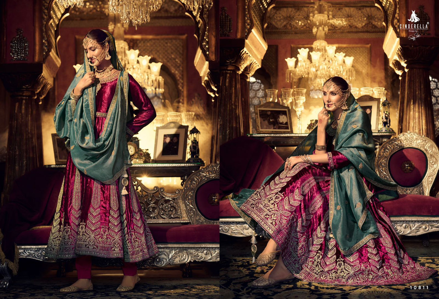 Anarkali Cinderella Velvet Suits Wholesale Price