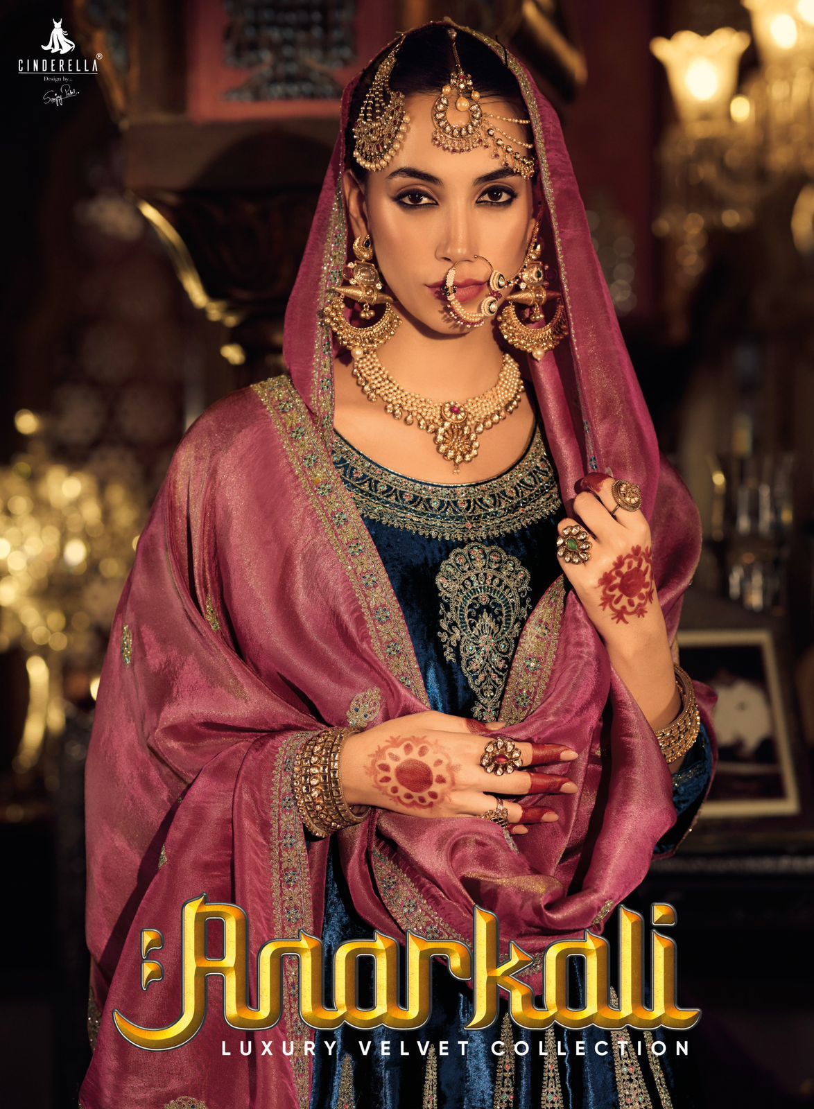 Anarkali Cinderella Velvet Suits Wholesale Price