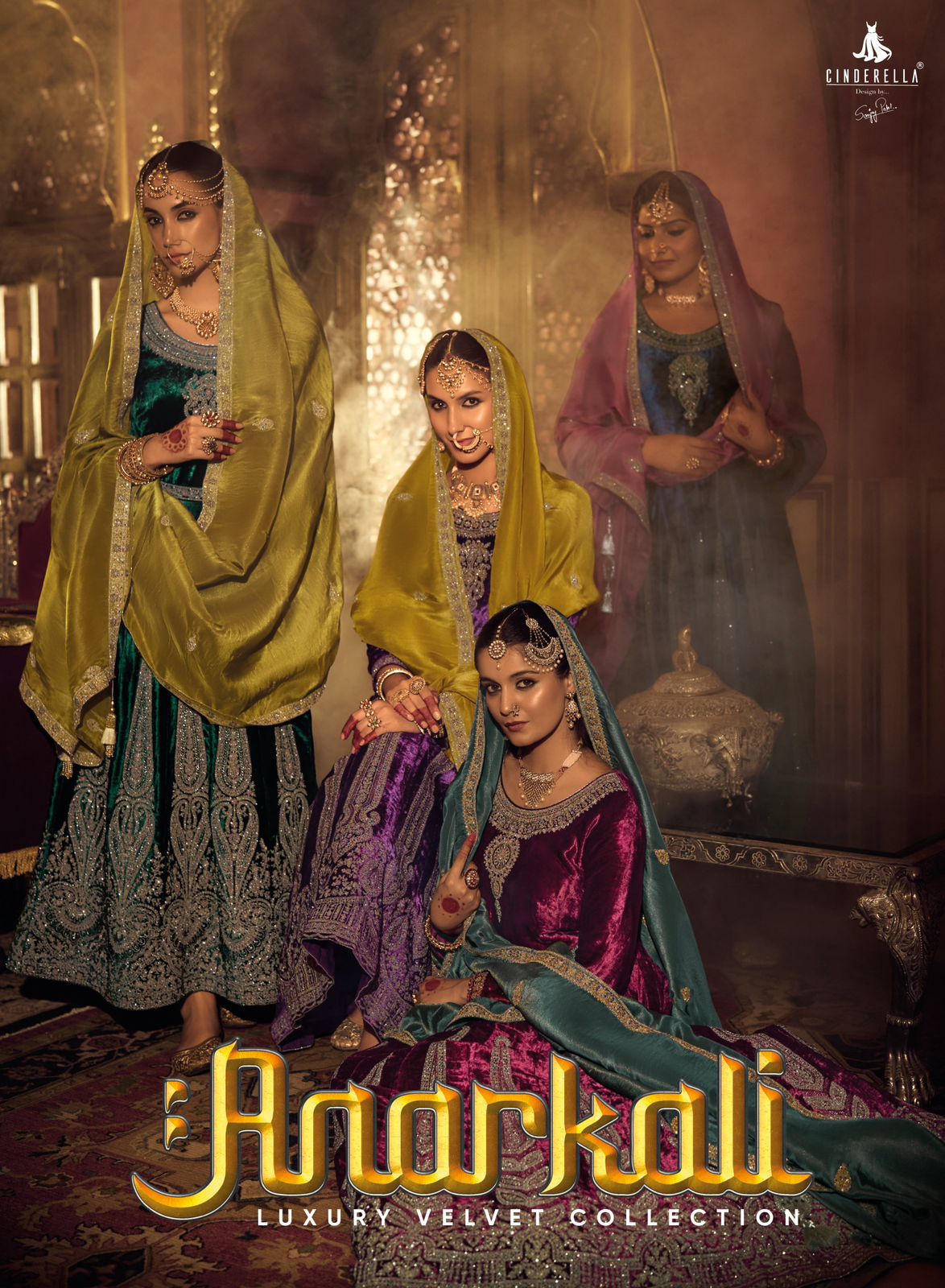 Anarkali Cinderella Velvet Suits Wholesale Price