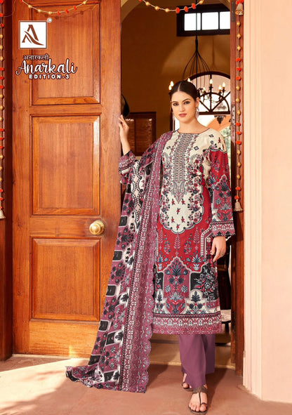 Anarkali Edition 3 Alok Cambric Cotton Karachi Salwar Suits Wholesaler India