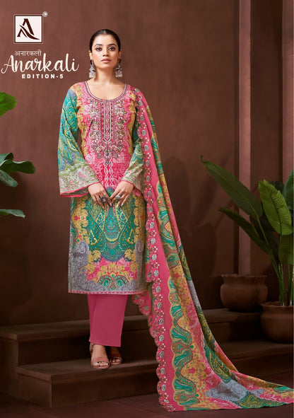 Anarkali Edition 5 Alok Cotton Cambric Karachi Salwar Suits Manufacturer