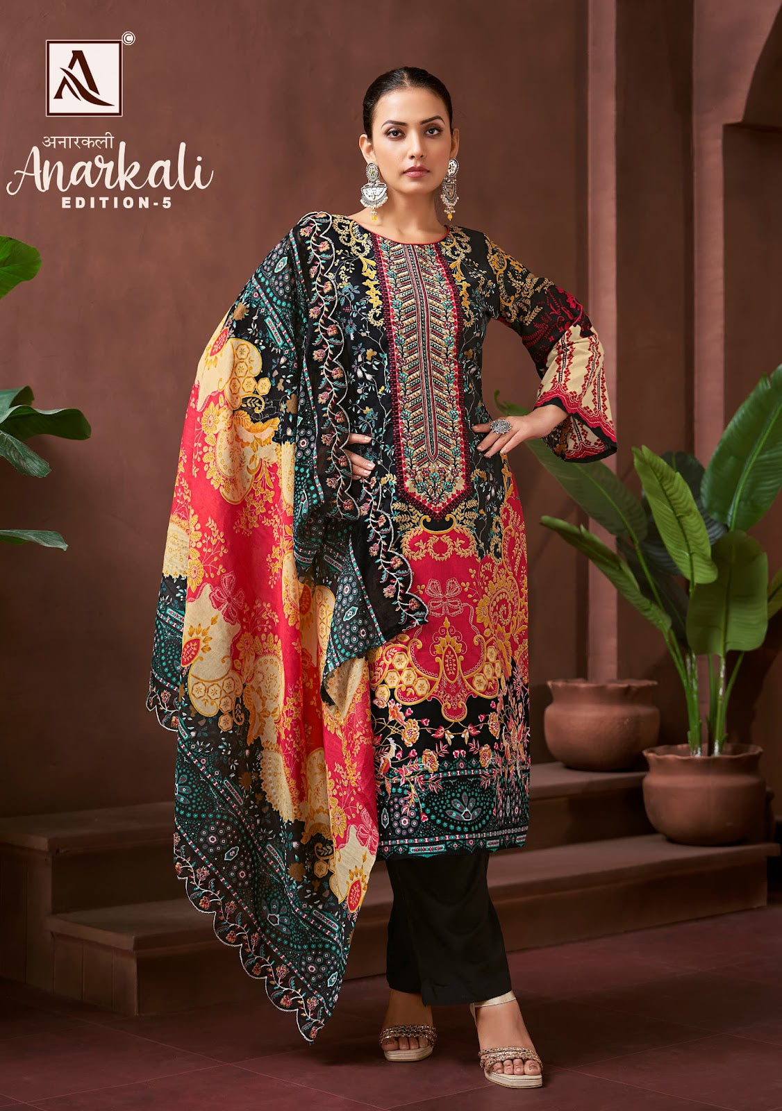 Anarkali Edition 5 Alok Cotton Cambric Karachi Salwar Suits Manufacturer