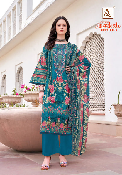 Anarkali Edition 6 Alok Cambric Cotton Karachi Salwar Suits Wholesaler India