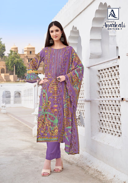Anarkali Edition 7 Alok Cambric Karachi Readymade Suits Wholesale Rate