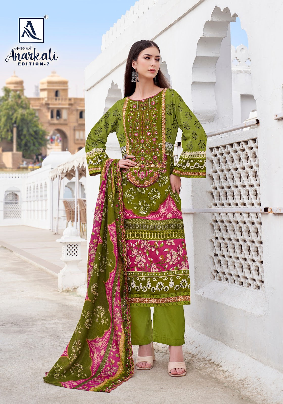 Anarkali Edition 7 Alok Cambric Karachi Readymade Suits Wholesale Rate