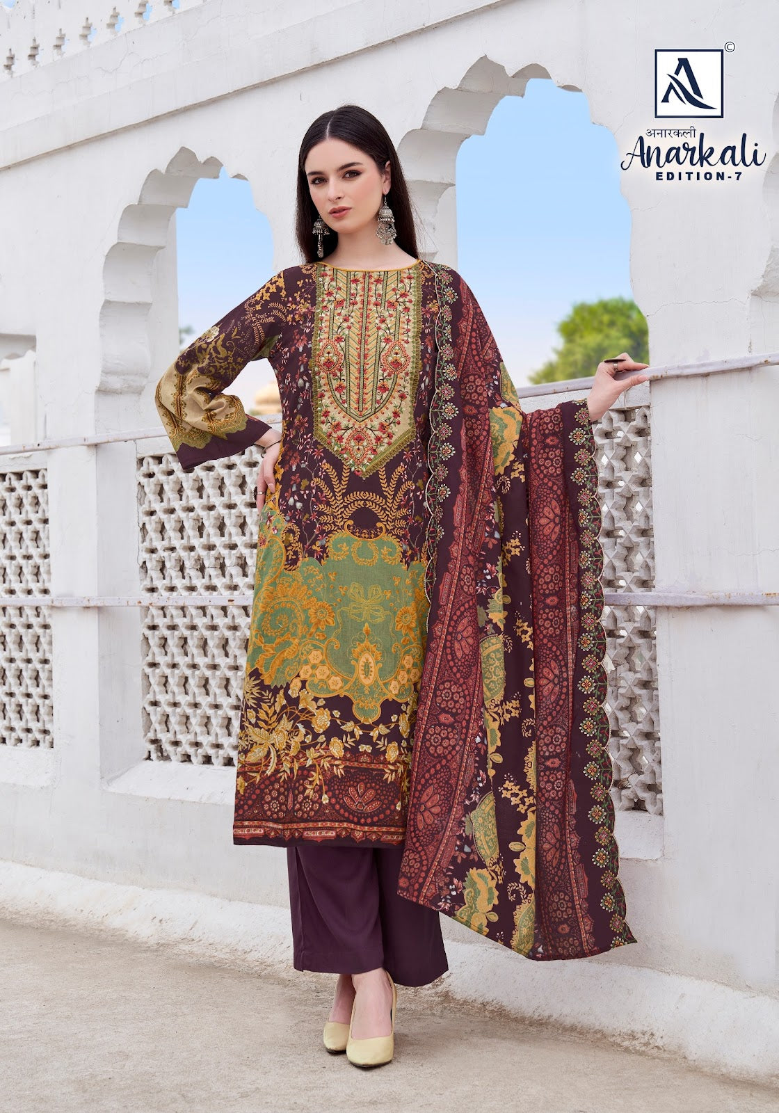 Anarkali Edition 7 Alok Cambric Karachi Readymade Suits Wholesale Rate
