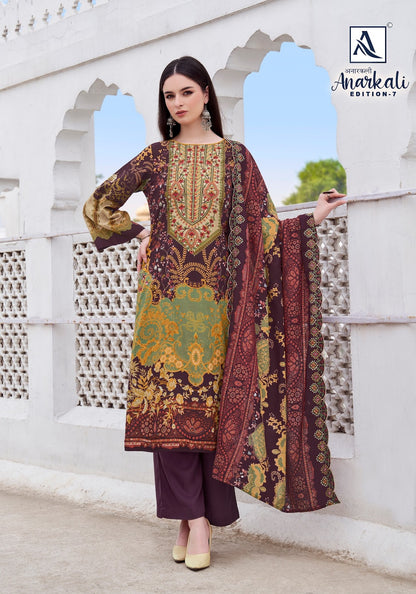 Anarkali Edition 7 Alok Cambric Karachi Readymade Suits Wholesale Rate