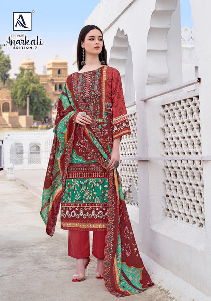 Anarkali Edition 7 Alok Cambric Karachi Readymade Suits Wholesale Rate