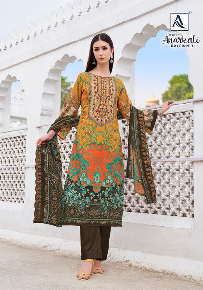 Anarkali Edition 7 Alok Cambric Cotton Karachi Salwar Suits Wholesaler Ahmedabad