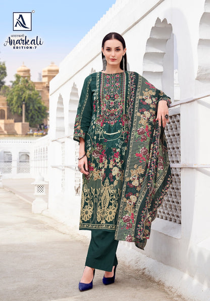 Anarkali Edition 7 Alok Cambric Cotton Karachi Salwar Suits Wholesaler Ahmedabad