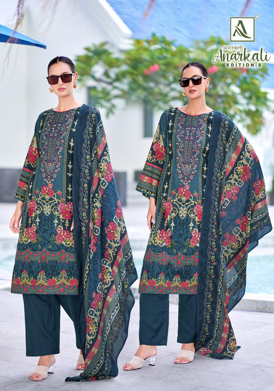 Anarkali Edition 8 Alok Cambric Cotton Karachi Salwar Suits Manufacturer Ahmedabad