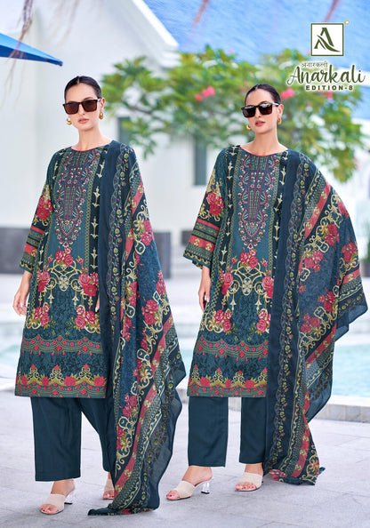 Anarkali Edition 8 Alok Cambric Cotton Karachi Salwar Suits Manufacturer Ahmedabad