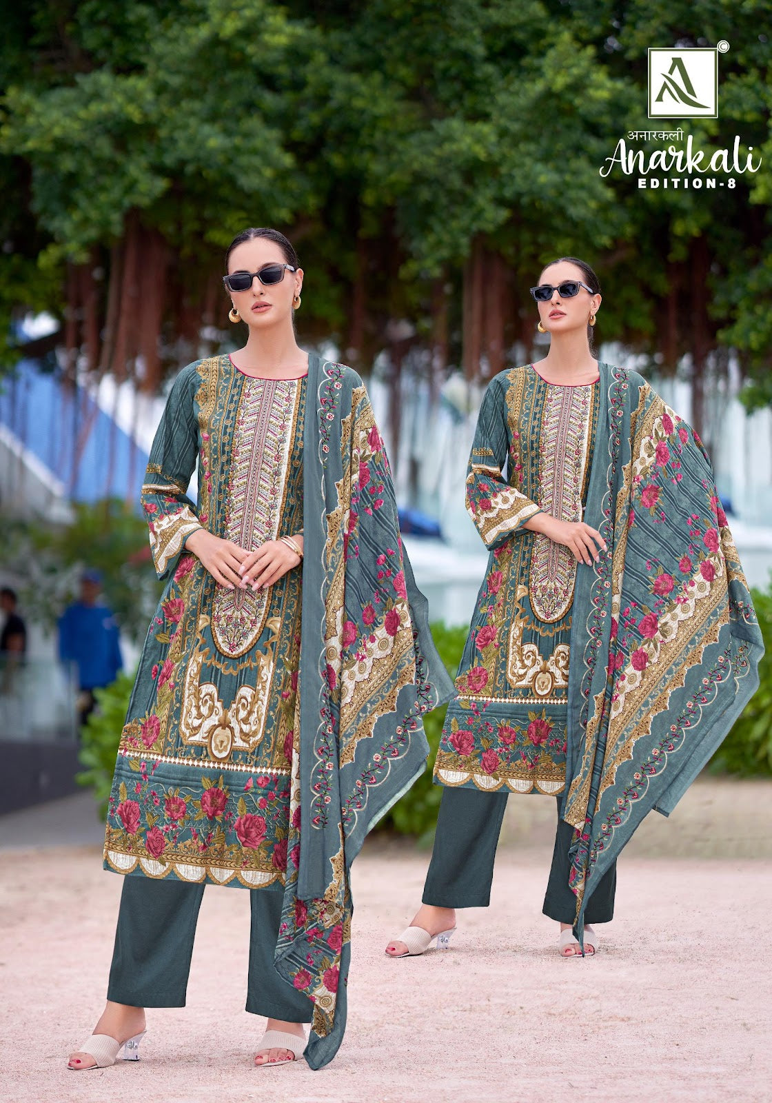 Anarkali Edition 8 Alok Cambric Cotton Karachi Salwar Suits Manufacturer Ahmedabad