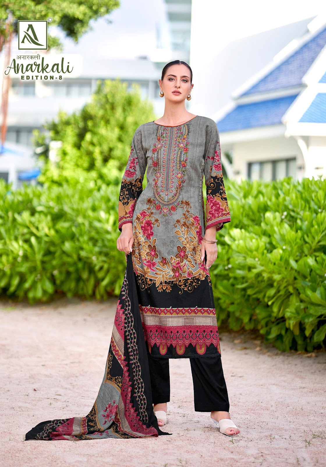 Anarkali Edition 8 Alok Cambric Cotton Karachi Salwar Suits Manufacturer Ahmedabad