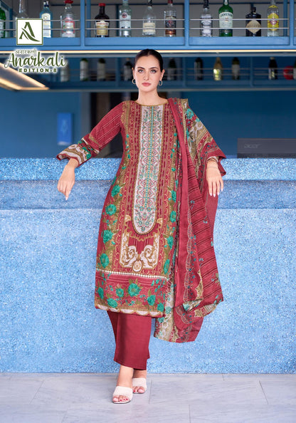 Anarkali Edition 8 Alok Cambric Cotton Karachi Salwar Suits Manufacturer Ahmedabad