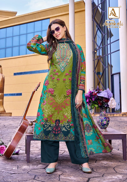 Anarkali Edition 9 Alok Cambric Cotton Karachi Salwar Suits Supplier India