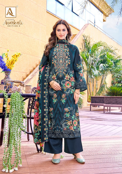 Anarkali Edition 9 Alok Cambric Cotton Karachi Salwar Suits Supplier India