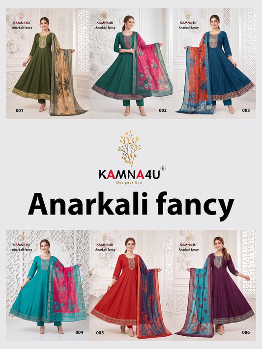 Anarkali Fancy Kamna4U Roman Readymade Pant Style Suits Manufacturer India