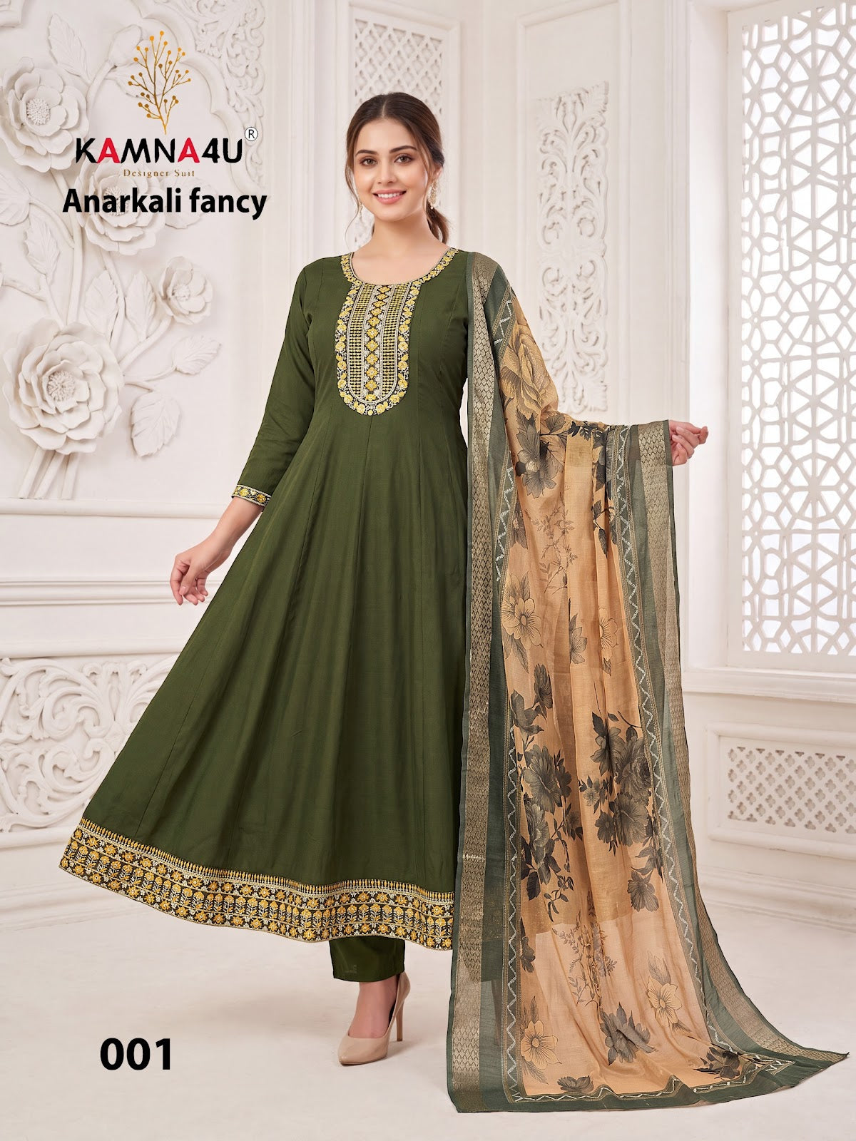 Anarkali Fancy Kamna4U Roman Readymade Pant Style Suits Manufacturer India