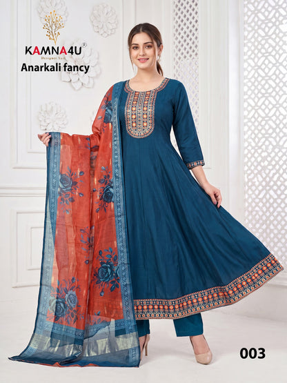 Anarkali Fancy Kamna4U Roman Readymade Pant Style Suits Manufacturer India