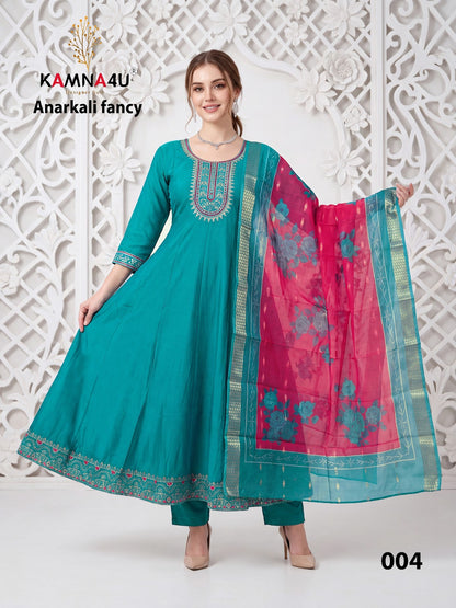 Anarkali Fancy Kamna4U Roman Readymade Pant Style Suits Manufacturer India