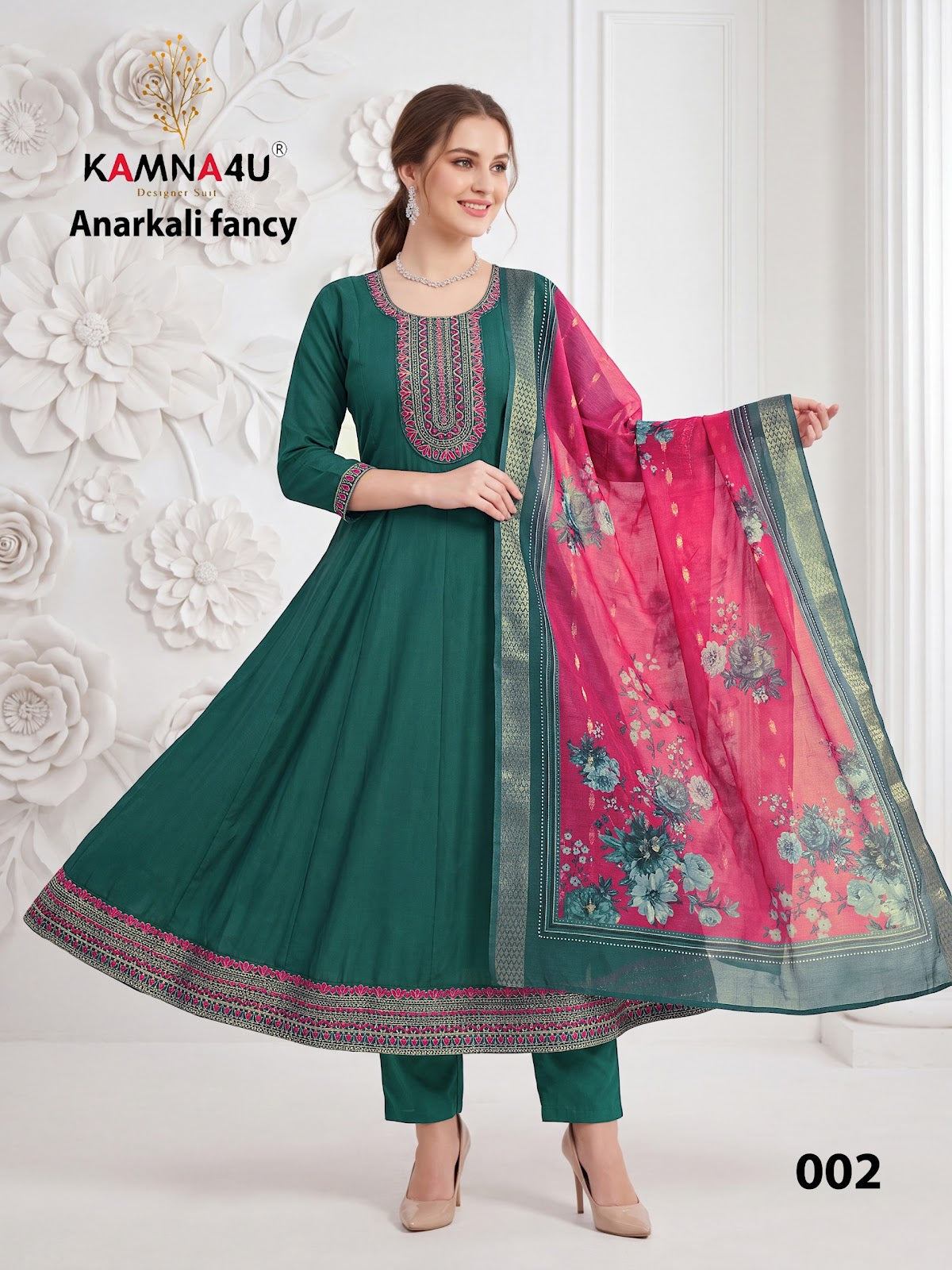 Anarkali Fancy Kamna4U Roman Readymade Pant Style Suits Manufacturer India
