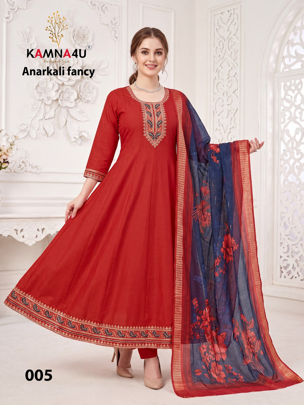Anarkali Fancy Kamna4U Roman Readymade Pant Style Suits Manufacturer India