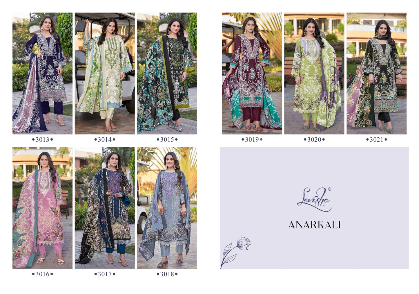 Anarkali Levisha Cambric Cotton Pakistani Patch Work Suits Wholesale Price