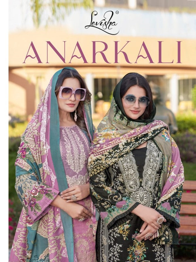 Anarkali Levisha Cambric Cotton Pakistani Patch Work Suits Wholesale Price