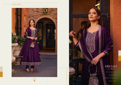 Anarkali Lily Lali Vichitra Silk Readymade Pant Style Suits Wholesale Price