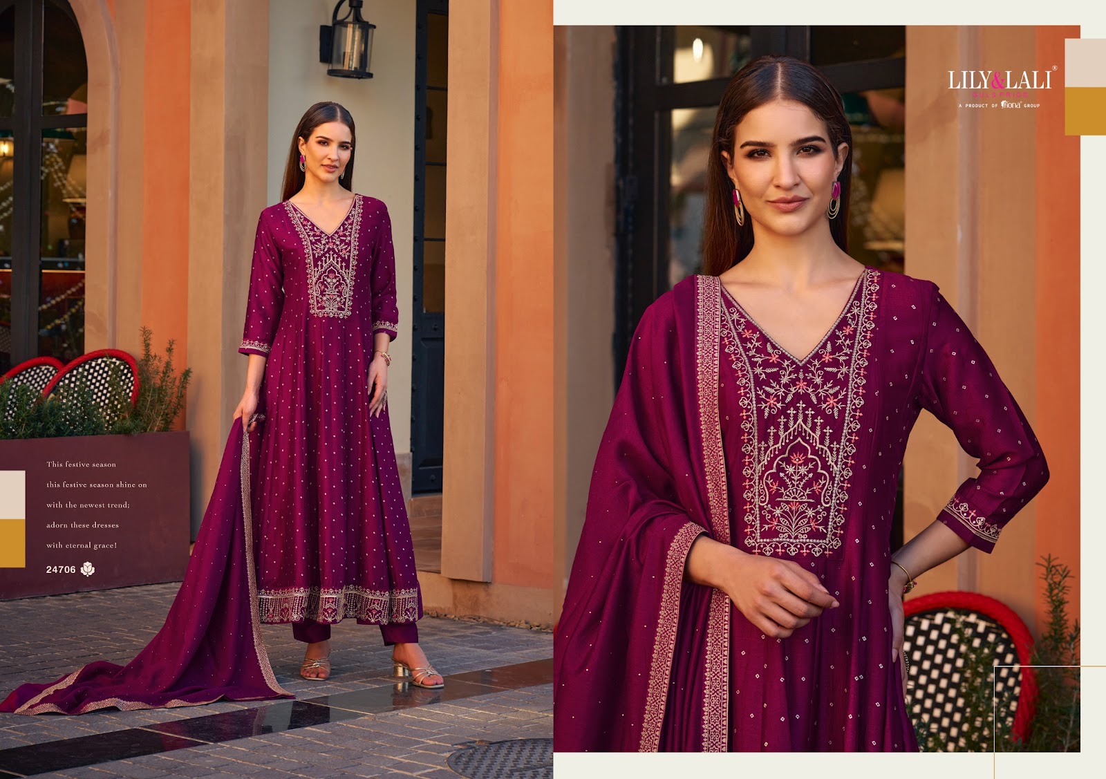 Anarkali Lily Lali Vichitra Silk Readymade Pant Style Suits Wholesale Price