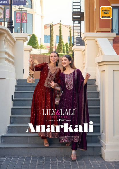 Anarkali Lily Lali Vichitra Silk Readymade Pant Style Suits Wholesale Price