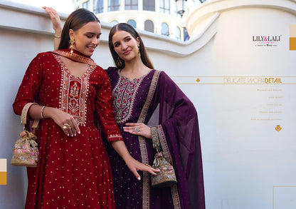 Anarkali Lily Lali Vichitra Silk Readymade Pant Style Suits Wholesale Price