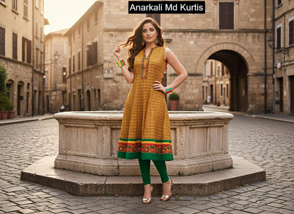 Anarkali Md Cotton Kurtis Exporter