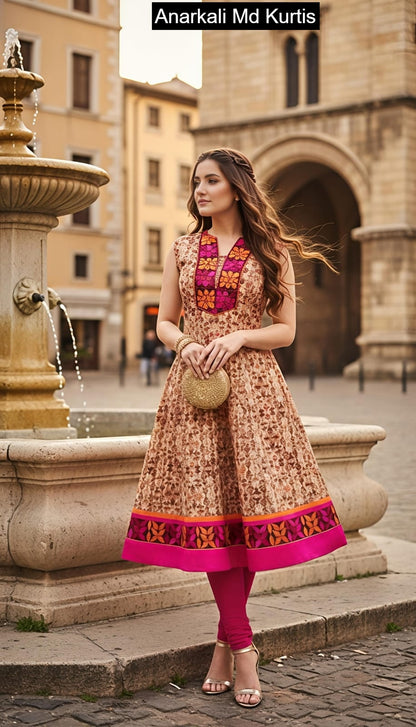 Anarkali Md Cotton Kurtis Exporter
