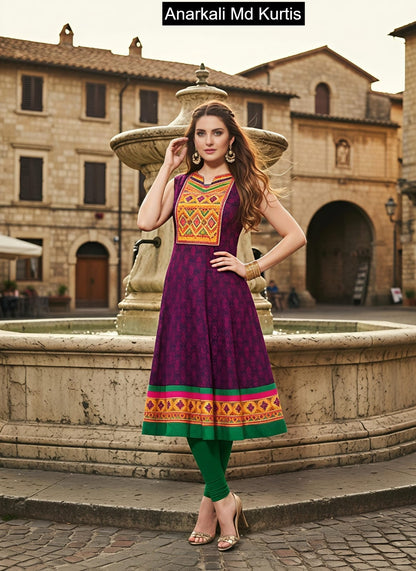 Anarkali Md Cotton Kurtis Exporter