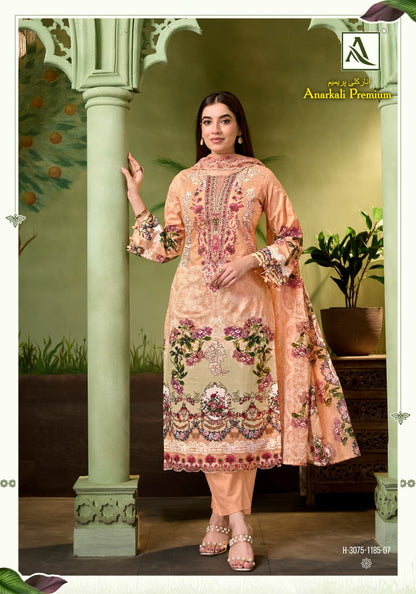Anarkali Premium Alok Cambric Cotton Karachi Salwar Suits Wholesaler Gujarat