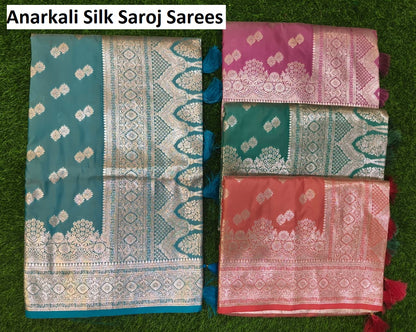 Anarkali Silk Saroj Satin Sarees Supplier