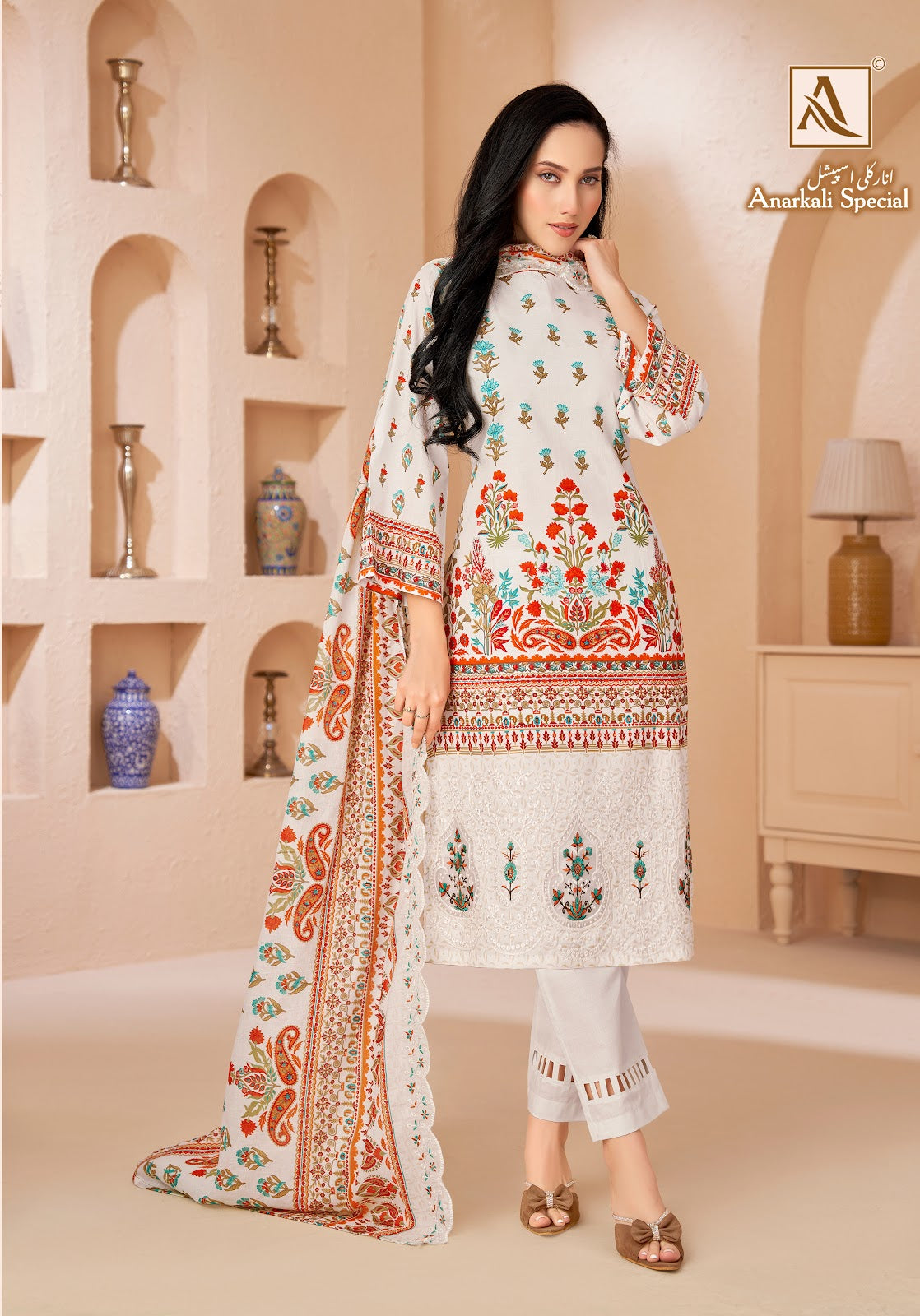 Anarkali Special Alok Cambric Cotton Karachi Salwar Suits Wholesale