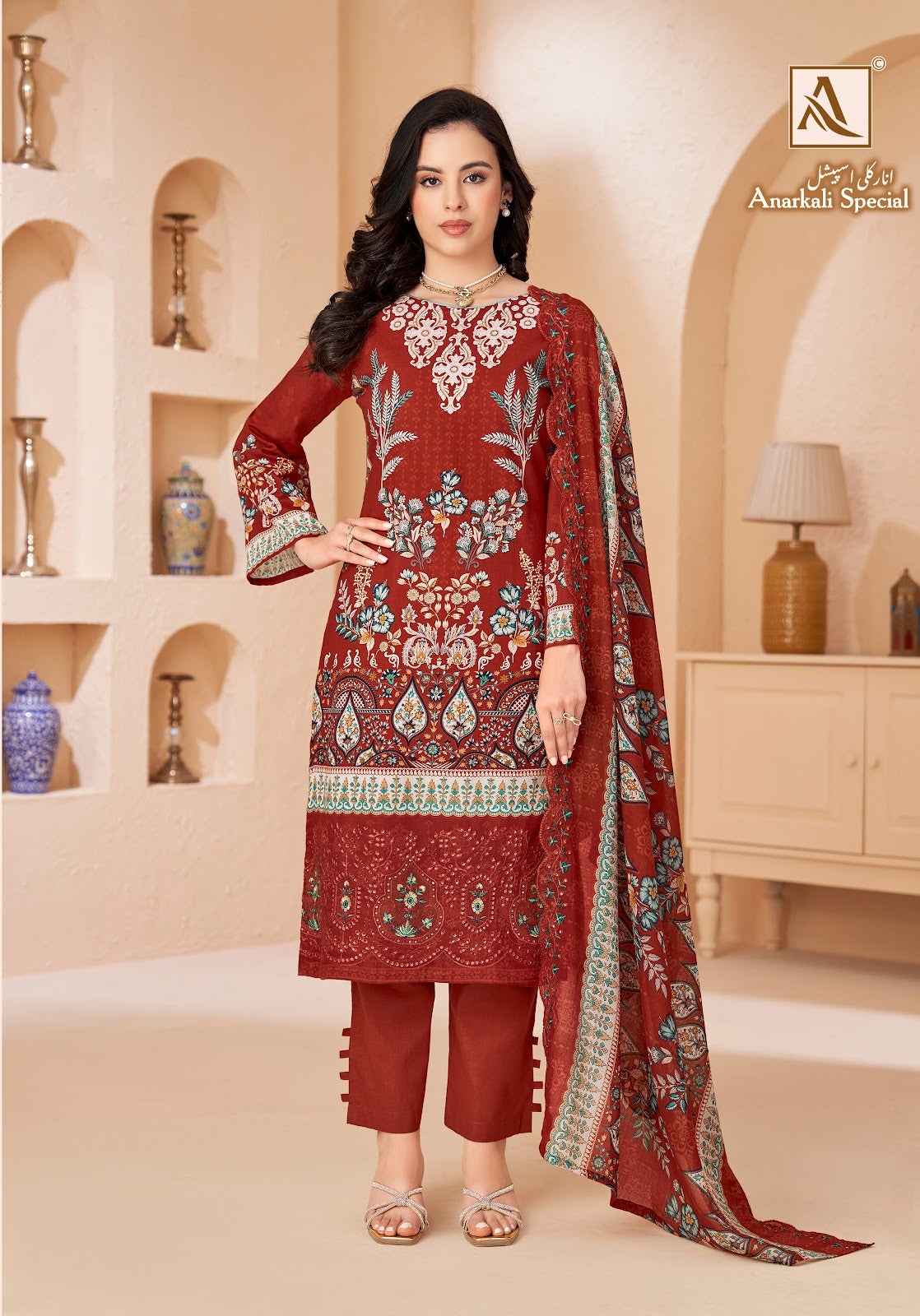 Anarkali Special Alok Cambric Cotton Karachi Salwar Suits Wholesale