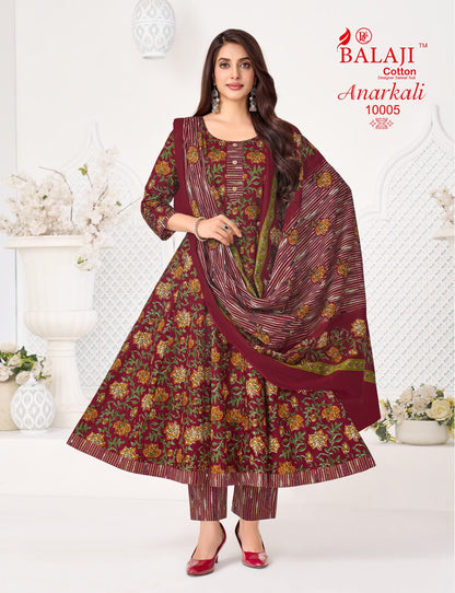 Anarkali Vol 10 Balaji Readymade Cotton Pant Suits Wholesale Rate
