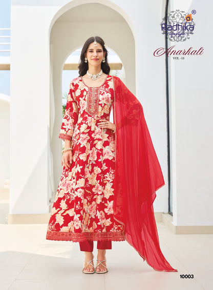 Anarkali Vol 10 Radhika Lifestyle Reyon Readymade Pant Style Suits Manufacturer India